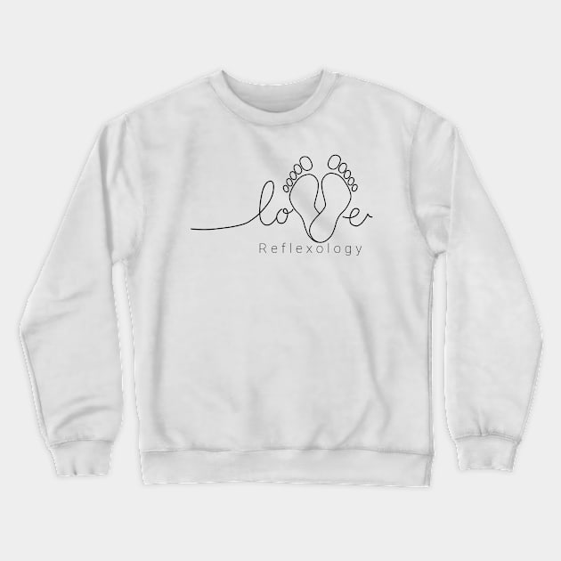 Love Reflexology (black design) Crewneck Sweatshirt by Balanceandharmonyforreflexologists